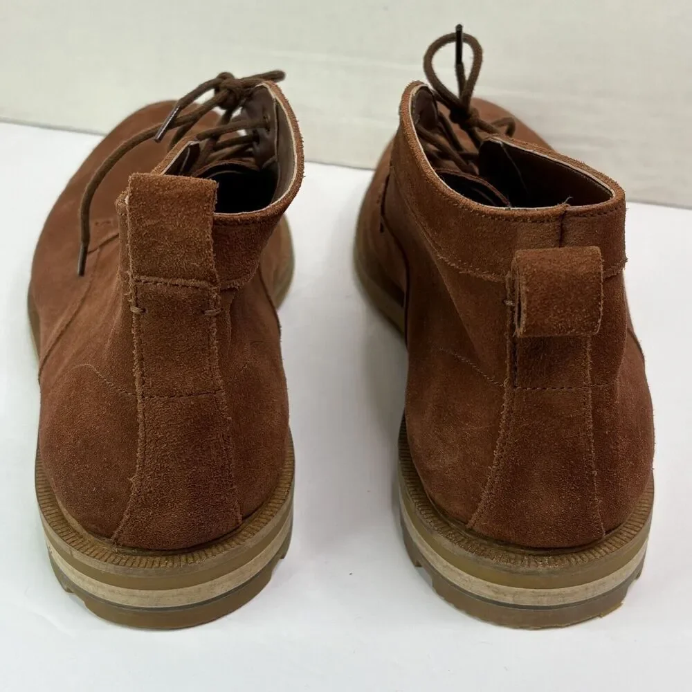Clarks Men Foxwell Mid Brown‎ Suede Leather Lace Up Boot Cushion Plus Size 11.5
